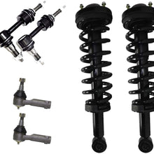Detroit Axle - Pair 2 Front Struts and Coil Springs Assembly w/ 2 Sway Bar Links and 2 Outer Tie Rods for 2004 2005 Ford F-150 RWD [Mfg. BEFORE 11/2004]