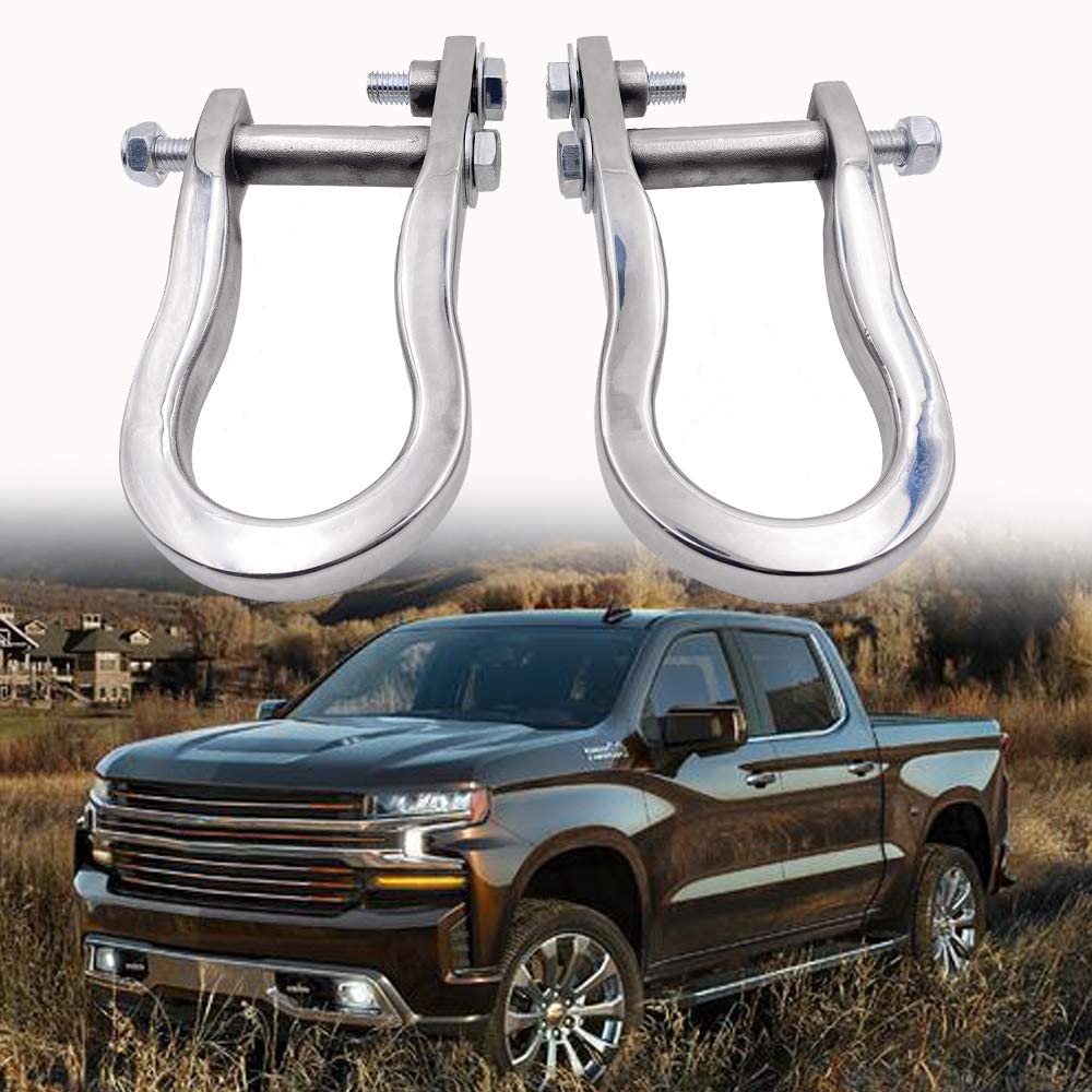 StarONE Front Recovery Tow Hooks Fit for 2007-2019 Chevy Silverado GMC Sierra 1500 Replace 84072462,in Chrome