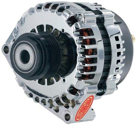 Powermaster 38969 Alternator (GM AD244 Chrome 220A 6 grv Decoupler pulley Corvette Upgrade 1997-2014 Exc. ZR1 1-Wire or OE Hookup), 1 Pack