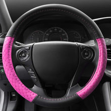 CarXS Diamond Quilt Steering Wheel Cover, Pink – Breathable Anti-Slip Protector with Bling Bling Sequin for Women, Universal Fit for Standard Wheel Sizes 14.5 15 15.5 inches