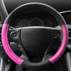 CarXS Diamond Quilt Steering Wheel Cover, Pink – Breathable Anti-Slip Protector with Bling Bling Sequin for Women, Universal Fit for Standard Wheel Sizes 14.5 15 15.5 inches