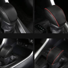 XITER For Genuine Leather Gear Shift Knob Cover Car Protect Accessories Case For Toyota RAV4 2019-2020 (BLACK)