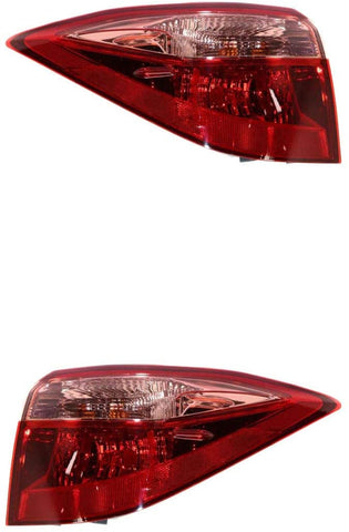 Tail Light Assembly - TYC For/Fit 8155002B00, 8156002B00 17-19 Toyota Corolla - Outer On-Body Bulb-Type (Exclude SE/XLE/XSE/50th-Anniversary) (Pair, Left Driver + Right Passenger Set) NSF