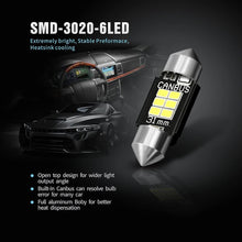 SIRIUSLED DE3175 bulbs white Extremely Bright led 400 Lumens 3020 Chipset Canbus Error Free LED Bulbs for Interior Car Truck Lights License Plate Dome Map Door Courtesy 1.25” 31MM Festoon