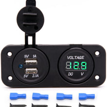 Cllena Car Truck Rocker Toggle LED Switch Shell 3 Pins On-Off Control 12V (Green Light)
