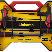 Lichamp T Handle Allen Wrench Set Metric, Meter Thandle Tee Handle Allen Hex Key Set MM, 2 2.5 3 4 5 6 8 10mm, 8-Pieces HeavyDuty Excellent Set