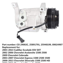 WFLNHB AC Compressor A/C Clutch, A/C Ports 4 Grooves Replacement for 2000-2014 Cadillac Chevy GMC Hummer 4.8L 5.3L 5.7L 6.0L 6.2L 8.1L CO 29002C 25891791 25940199 89024907