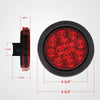 NOVALITE 2pcs 12V 4 Inch Round Red LED Stop Brake Tail Turn Side Marker Light with Sealed Flush Mounted Grommet & 3-pin Pigtail and Cooper Wires for Trailer/Truck/RV/Jeep/Pick-up, Universal