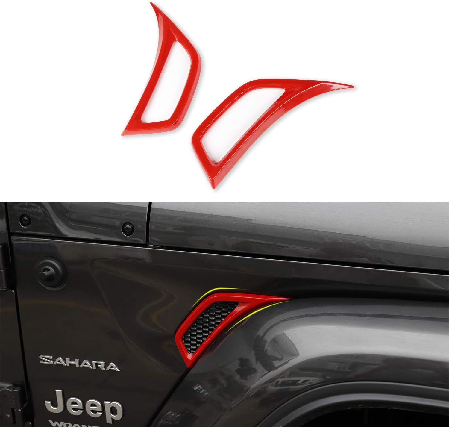 Voodonala for Jeep JL Air Conditioner Outlet Vent Trim for 2018 2019 Jeep JL Wrangler Unlimited Red 2PCS