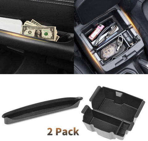 Grab Tray Passenger Storage for Jeep Wrangler Accessories, Jeep Wrangler JL JLU 2018-2019 & 2020 Jeep Gladiator Accessories, Interior Accessories for Jeep JL Organizer (2 Pack in 1 Set)