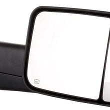 QUALINSIST Tow Mirrors Fit for 2009-2010 Dodge Ram 1500 2011-2016 Ram 1500 2500 3500 Towing Mirrors With Power Adjusted Heated Turn Signal Puddle Light Black Housing 2PCS LH and RH Side