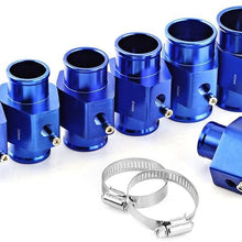 Universal Water Temp Joint Pipe, Keenso Aluminum Water Temp Temperature Joint Pipe Sensor Gauge Radiator Hose Adapter, Blue 26mm - 40mm (32mm)