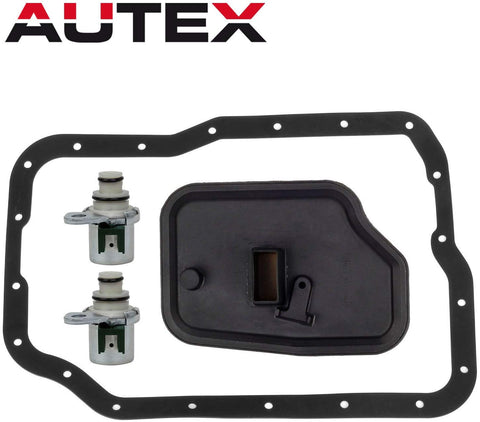 AUTEX Shift Solenoid Transmission Filter Kit 4F27E 1999+ Compatible With Ford Focus/Mazda 3 & 6 & CX-7/Mercury Milan XS4Z-7H184-AA