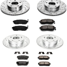 Power Stop K2706 Front & Rear Brake Kit with Drilled/Slotted Brake Rotors and Z23 Evolution Ceramic Brake Pads