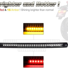 Partsam Universal LED Strip for Motorcycle License Plate Tail Brake Stop Turn Signal Light Strip 32LED 8" Flexible Third Brake Light for Motorbikes ATV Scooters