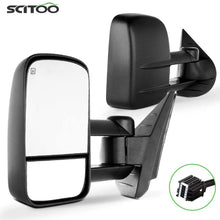 SCITOO Towing Mirrors fit for Chevy for GMC Exterior Accessories Mirrors fit 2007-2013 Silverado Sierra (07 New-Body Style) with Power Controlling (Main Mirror) Heated Manual Telescoping Folding