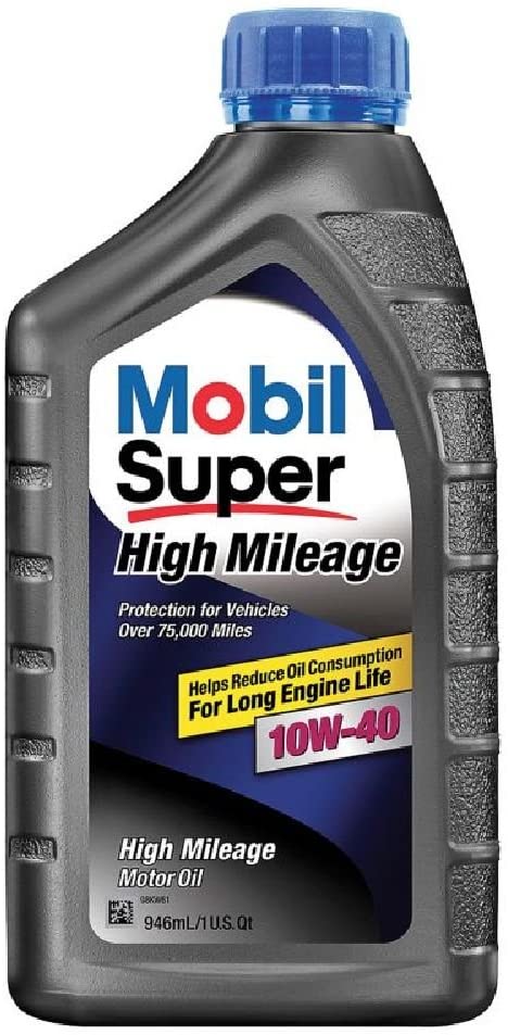 Mobil Super (112945-6PK High Mileage 10W-40 Motor Oil - 1 Quart, (Pack of 6)