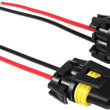 O-NEX 2x 9006 9005 Socket Female Adapter Wiring Harness Pigtail Plug Connector for Headlight or Fog Light (fits: HB4, H10, 9145)