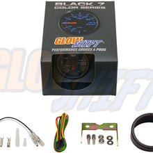GlowShift Black 7 Color 300 F Water Coolant Temperature Gauge Kit - Includes Electronic Sensor - Black Dial - Clear Lens - for Car & Truck - 2-1/16" 52mm