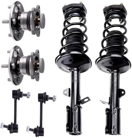 FEIPARTS Struts and Shocks Suspension Kit Rear Strut Spring Assembly Wheel Hub Stabilizer Bar Link Kit Fit for 1998-2002 Chevrolet Prizm 1993-1997 Geo Prizm 1993-2002 for Toyota Corolla Set of 6