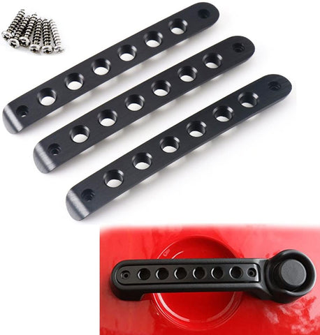 3pcs/Set Aluminum Side Door Grab Handle Knobs Cover Trim for Jeep Wrangler JK & Unlimited 2 Door 2007-2017 Handle Pull (black)