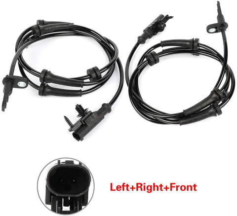 ANGLEWIDE 2 x ABS Wheel Speed Sensors Left+Right+Front Replacement for 2009-2012 Infiniti FX35 2012 Infiniti EX35 2009-2013 Infiniti FX50