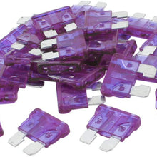 uxcell 30pcs Universal Medium Blade Style Fuse for Car Motorcycle Boat DC 5V-32V 3A Purple