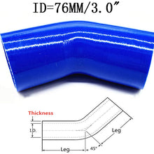 Universal 45 Degree 3.0 inch Silicone Hose Tubro Intake Intercooler Pipe Coupler (76mm 3.0", Black)