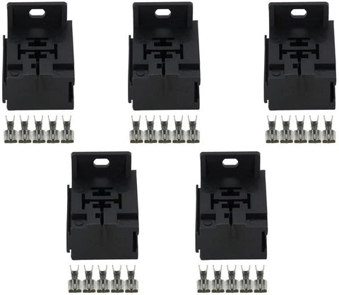 5 Sets 5 Pin Female Auto Relay Socket 6.3 Automotive Electric Plastic Wire Connector DJJ7054Y-6.3-21