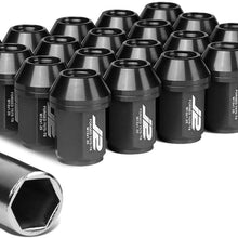 J2 Engineering LN-T7-024-125-RD 20Pcs M12 x 1.25 7075-T6 Aluminum 35mm Close-End Lug Nut w/Socket Adapter (Red)