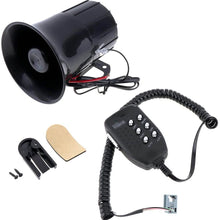 Loud Horn Siren, Car Siren Speaker Vehicle Horn Emergency Sound Amplifier Truck Speaker Loud Siren Horn 12V 100W 105-115dB 6 Tones Car Electronic Warning Alarm with Mic for Car Van Truck Motorcycle