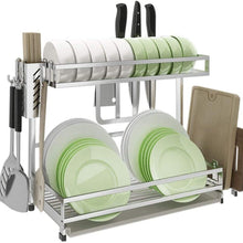 Chenbz Kitchen Shelf Kitchen Shelf Dish Rack Drain Rack Stainless Steel Double Layer Storage 44 20 36cm