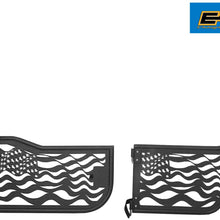EAG US Flag 4 Tubular Door with Reflection Mirror Fit for 07-18 Jeep Wrangler JK 4 Door Only