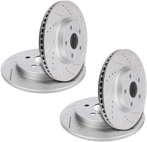 TUPARTS Front Rear Brake Rotors fit for 2009-2010 for P-ontiac Vibe,2009-2019 for T-oyota Corolla,2009-2013 for T-oyota Matrix