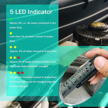 Brake Fluid Tester Pen, Hydraulic Fluid/Liquid/Oil Moisture Analyzer with 5 LED Indicators, Auto Brake Diagnostic Testing Tool for DOT3 DOT4 Brake Fluid (Grey)