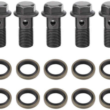 BiuZi Brake Banjo Bolt 5pcs Motorcycle Banjo Bolts Brake Fitting Adapter M10 x 1.25mm Universal for Brake Caliper Master Cylinder