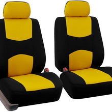 FH Group FH-FB050102 Pair Set Flat Cloth Car Seat Covers, Blue/Black - Fit Most Car, Truck, SUV, or Van