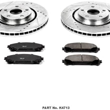 Power Stop K4713 Front Brake Kit with Drilled/Slotted Brake Rotors and Z23 Evolution Ceramic Brake Pads