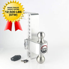 Weigh Safe LTB10-2, 10" Drop 180 Hitch w/ 2" Shank/Shaft, Adjustable Aluminum Trailer Hitch & Ball Mount, Stainless Steel Combo Ball (2" & 2-5/16") and a Double-pin Key Lock