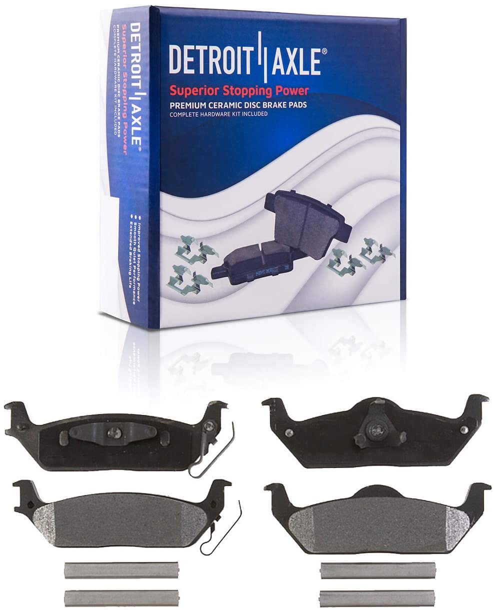 Detroit Axle - Rear Ceramic Brake Pads w/Hardware for 2004 Ford F150 New Body Style - [2005-11 Ford F150] - 2006-2008 Lincoln Mark LT