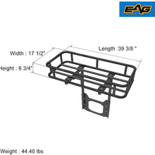 EAG Rear Cargo Carrier Basket on OE Tailgate with Jack Mount Compatible with 07-18 Wrangler JK