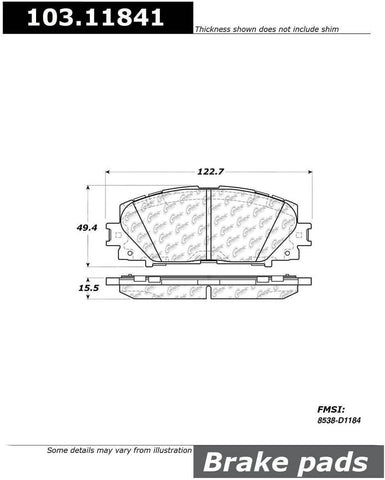 Centric 103.11841 Brake Pad
