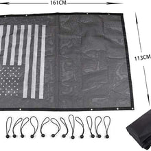 TOAPCAYR TJ Mesh Bikini Top Sunshade UV Protection Soft Top for 1997-2006 Jeep Wrangler TJ and 1987-1999 YJ in Black & White US Flag