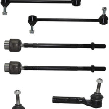 Detroit Axle - 6pc Front Inner Outer Tie Rod Links & Sway Bar Links for 2004-2012 Chevy Malibu - [2007-2009 Saturn Aura] - w/ 11.80" Sway Bar CENTER TO CENTER ONLY