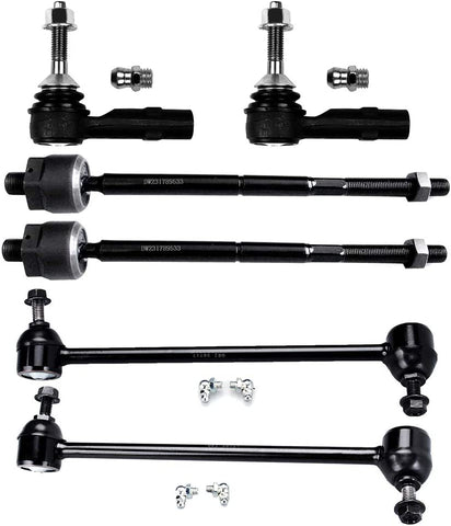 INEEDUP NEW 6 Set of Inner Outer Tie Rod Ends Front Sway Bar End Links Compatible with for 2005-2007 Ford Five Hundred 2008 Ford Taurus 2008 Ford Taurus X 2005-2007 Mercury Montego 2008 Mercury Sable