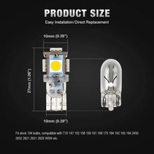 KAFEEK 20x T10 Wedge 194 168 2825 W5W LED Bulbs, Super Bright 5-5050 Chipset, CAN-Bus Error Free, Interior Lights, License Plate Dome Map Door Courtesy Park Lights,Xenon White