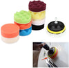 Terisass 12 Pcs/Set 3 Inch Car Cleaning Pads Auto Woolen Polisher Buffer Pad Car Sponge Buffing Polishing Pad Automotive Buffing Wax Polisher Kit