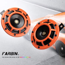 FARBIN Car Horn 12V Super Tone Horn High Tone/Low Tone Metal Twin Horn Kit with 2Pcs Connector Harnesses Cable for Honda