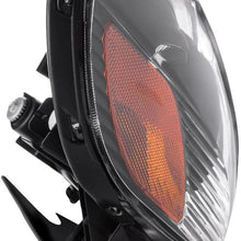 AUTOSAVER88 Headlight Assembly Compatible with 2003-2008 Toyota Corolla Black Housing Amber Reflector Clear Lens (Driver & Passenger Side)