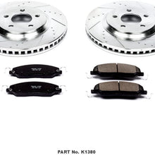 Power Stop K1380 Front Brake Kit with Drilled/Slotted Brake Rotors and Z23 Evolution Ceramic Brake Pads